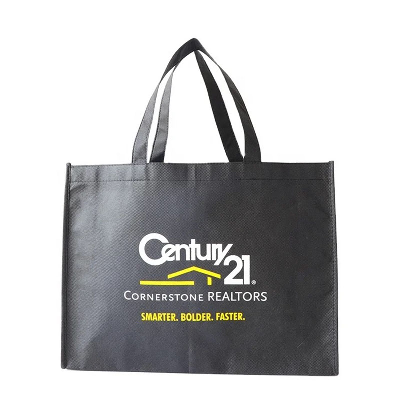 Custom Durable Black Non Woven Fabric Bags Sustainable PP Non-woven Shopper Tote Bags