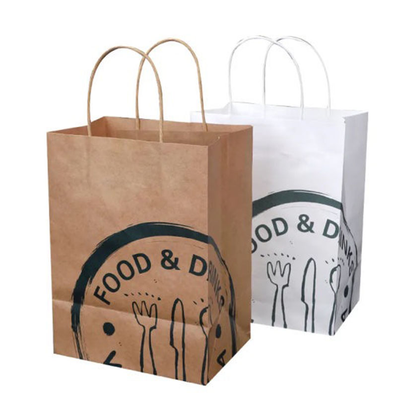 Custom Brown Grocery Bag Printed Shopping Kraft Paper Bags with Handles Cheap Shopper Tote
