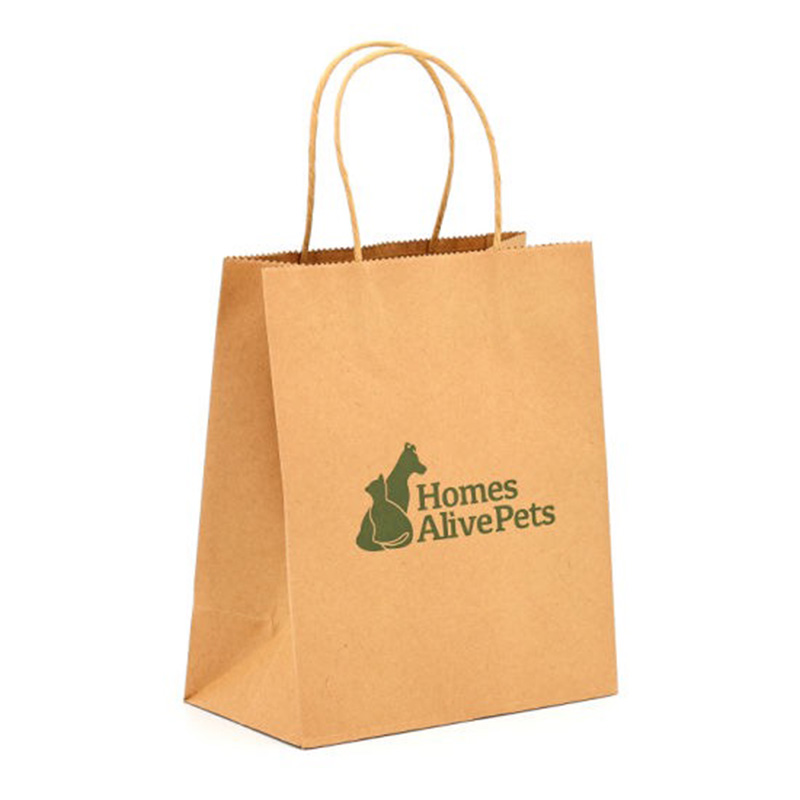 Recycled Mini Brown Paper Bag Biodegradable Paper Shopping Bags Wholesale Fast Food Bag