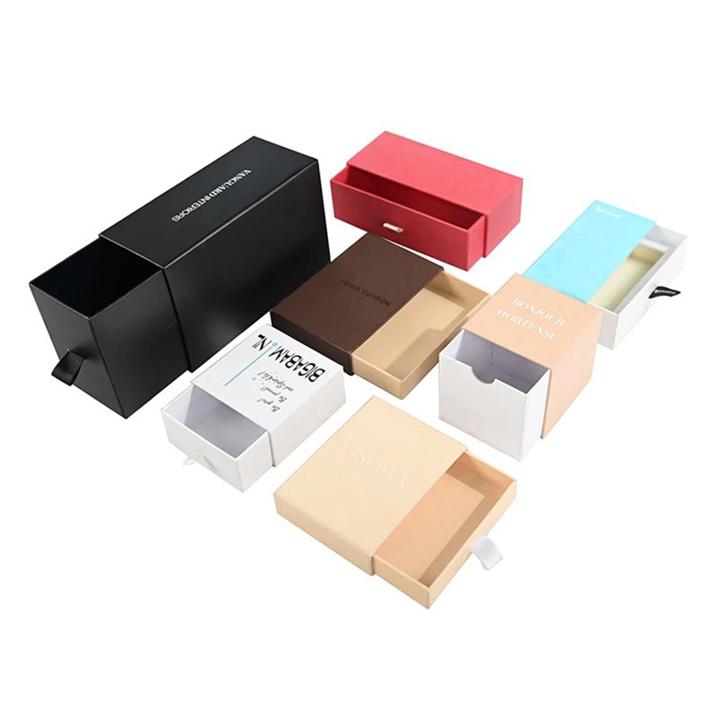 Custom Cosmetic Paper Box Foil Stamping Luxury Sliding Drawer Box Printed Best Beauty Box