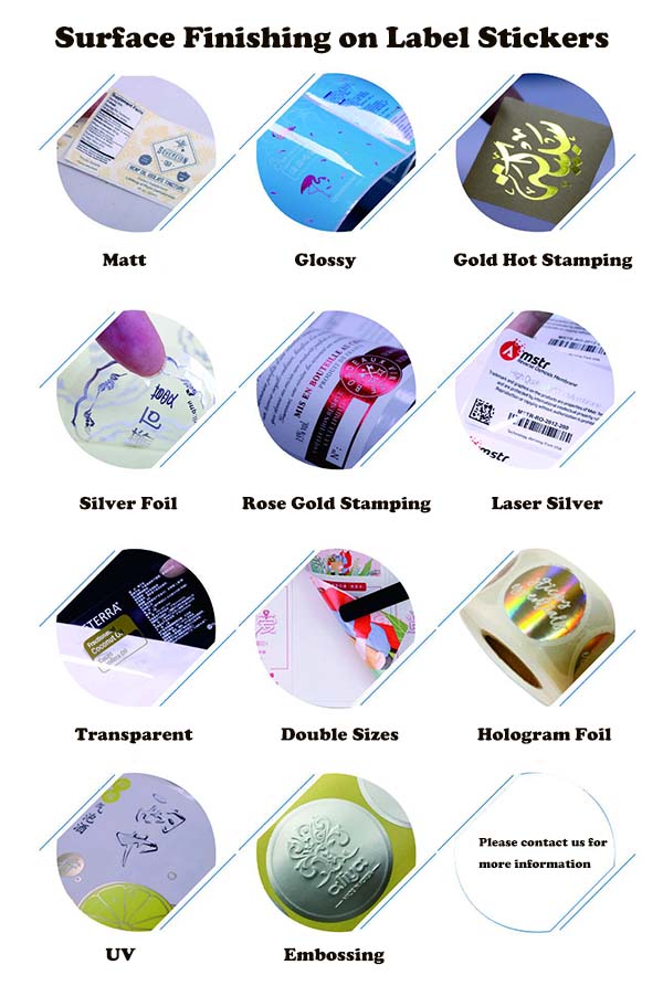 Custom Printing Stickers for Bottles Packaging Adhesive Labels for Jars