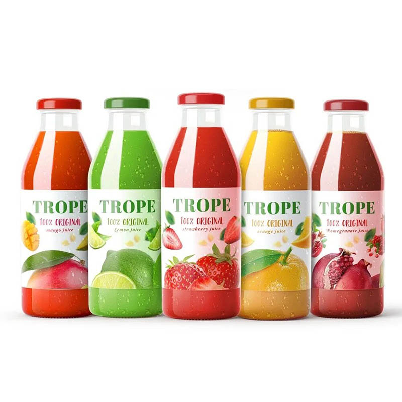 Custom 250ml Waterproof Labels for Bottles Mango Juice Drink Packaging Print Your Own Stickers for Beverage
