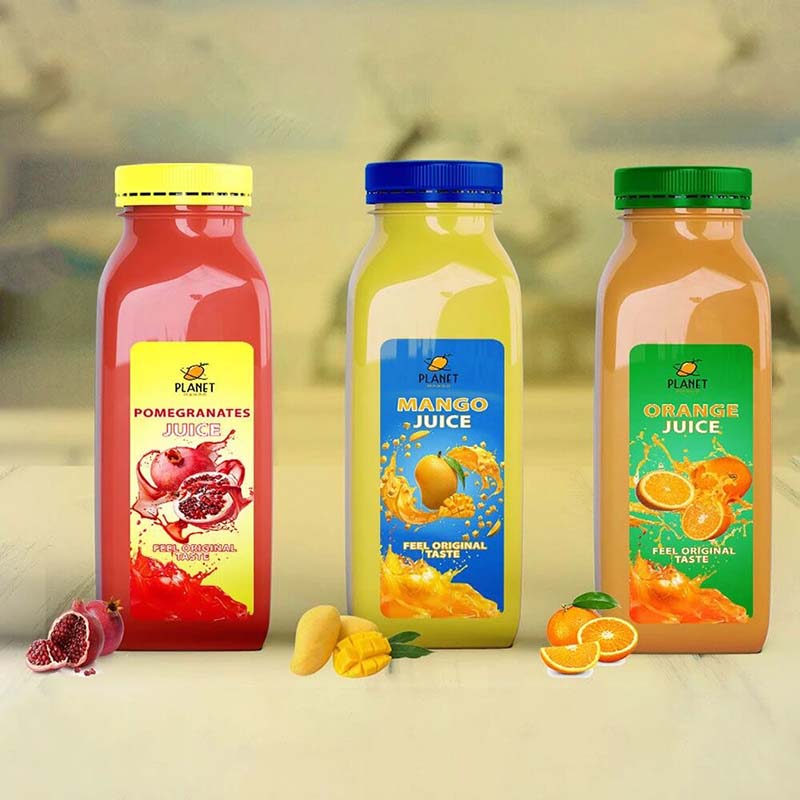 Custom 250ml Waterproof Labels for Bottles Mango Juice Drink Packaging Print Your Own Stickers for Beverage