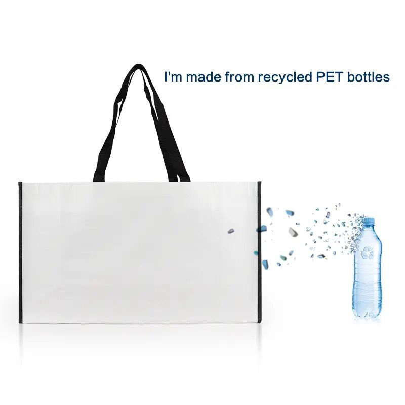 Custom Recycled Handle Shopping RPET Nonwoven Fabric Bags Cheap Promotional Non Woven Totes