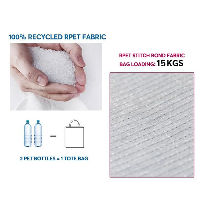 Custom Recycled Handle Shopping RPET Nonwoven Fabric Bags Cheap Promotional Non Woven Totes