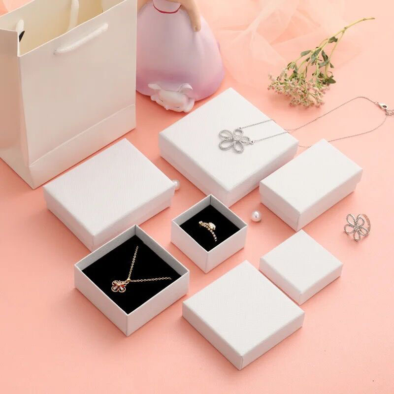 Custom Logo Ring Packaging Paperbox Bracelet Necklace Earring Gift Jewelry Box