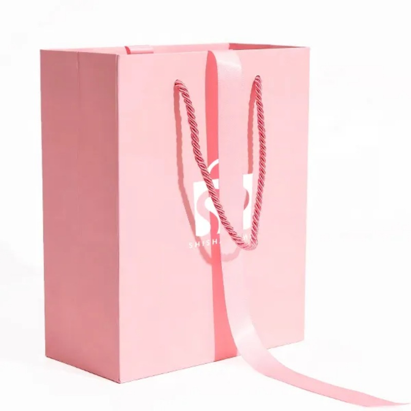 Custom Printed Clothes Store Packaging Paper Gift Bags Boutique Shopping Paper Bags with Logo