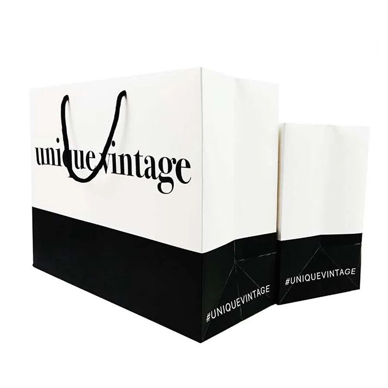 Custom Printed Design Large Paper Bags Store Packaging Paper Grocery Bags with Handles