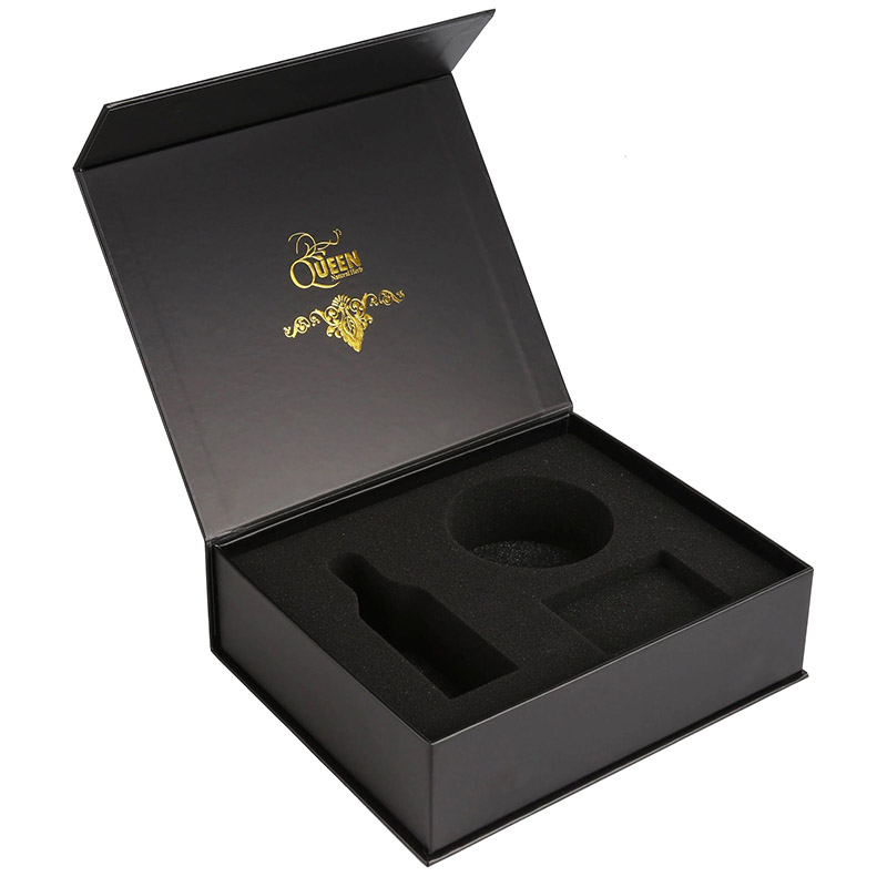 Luxury Rigid Paper Magnetic Box Printed Black Foldable Magnetic Closure Gift Box
