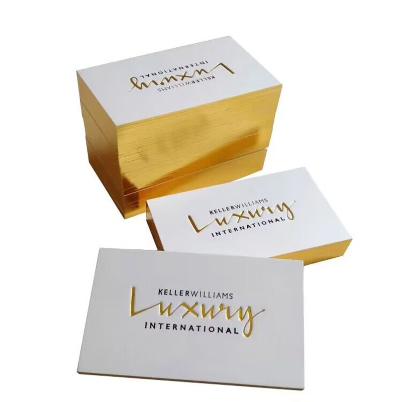 Custom Luxury Letterpress Embossing Business Holiday Cards Gold Foil Stamping Visiting Card