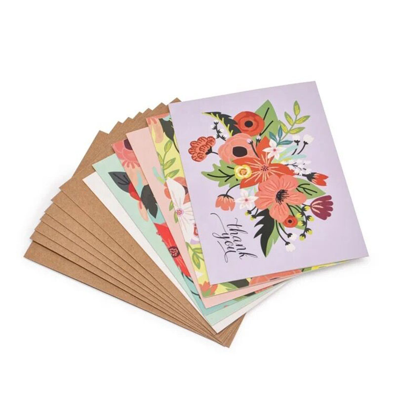 Custom Printing Thank You Cards Top Quality Paper Greeting Cards with Envelope